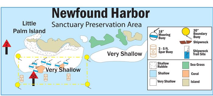 Map of Buoys in Newfound Harbor Sanctuary Preservation Area
