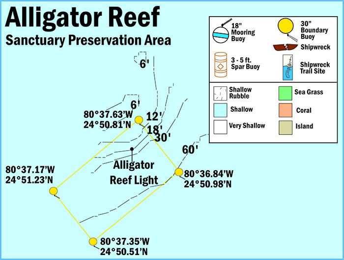 Map of Alligator Reef Sanctuary Preservation Area