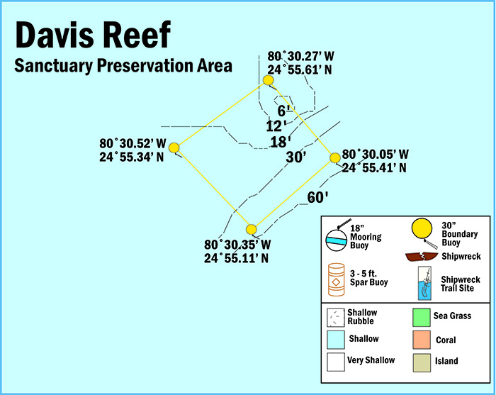 Map of Davis Reef Sanctuary Preservation Area