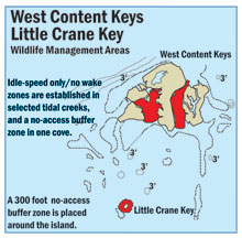 map of West Content Keys and Little Crane Key