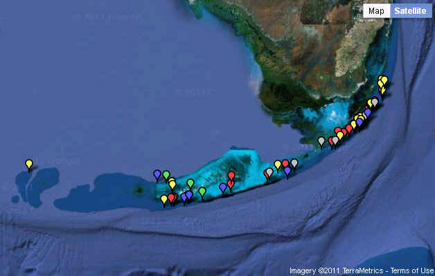 Locations of buoys.
