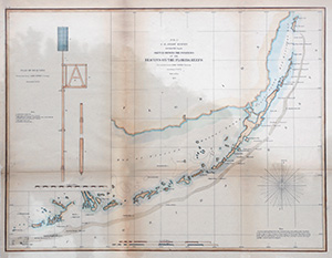 1855 map showing Florida reef beacons.