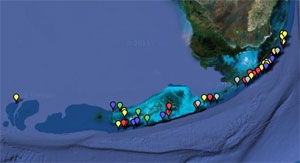 map showing buoy locations
