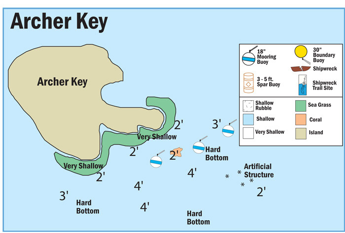Map of Buoys at Archer Key