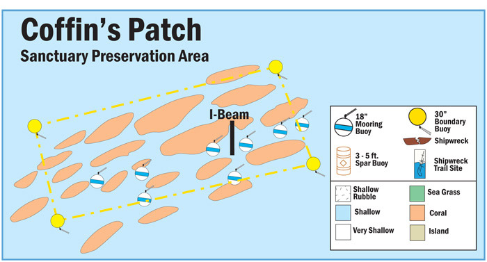 Map of Buoys in Coffins Patch Sanctuary Preservation Area