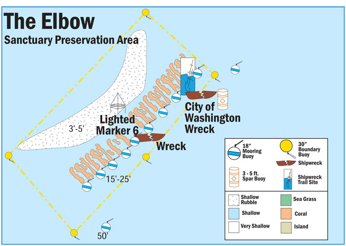 Map of Buoys in the Elbow Sanctuary Preservation Area
