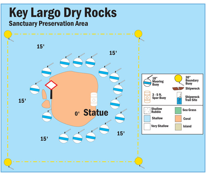 Map of Buoys in Key Largo Dry Rocks Sanctuary Preservation Area