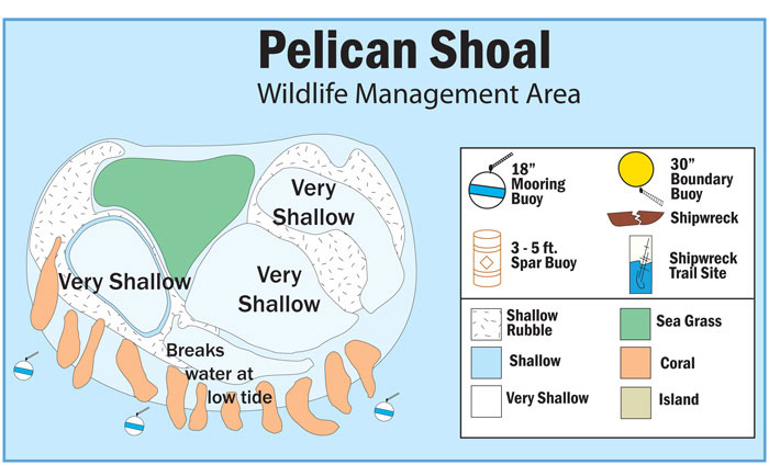 Map of Buoys in Pelican Shoal Wildlife Management Area