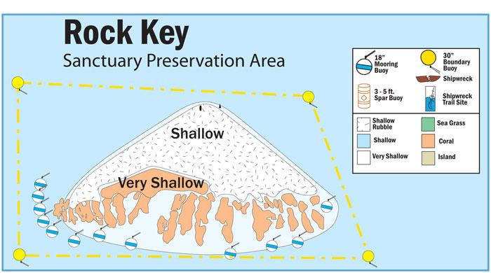 Map of Buoys in Rock Key Sanctuary Preservation Area
