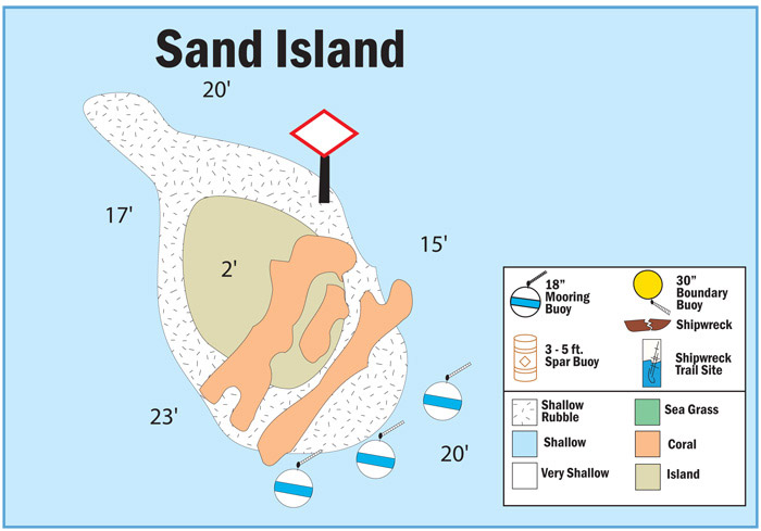Map of Buoys at Sand Island