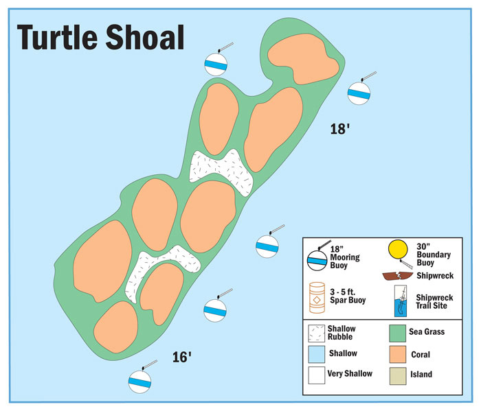 Map of Buoys at Turtle Shoal