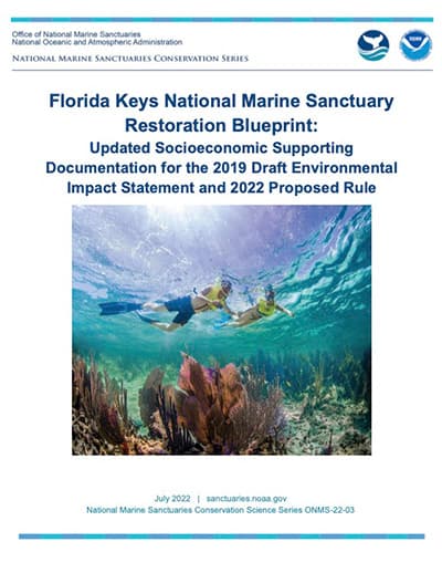 report cover: Snorkelers swim over shallow reef in Florida Keys National Marine Sanctuary