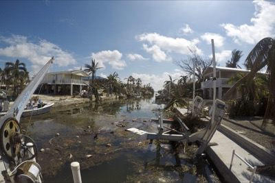 A debris-filled waterway in Key West