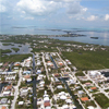 Aerial photo of Keys shorelines are at risk by sea level rise.