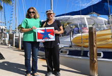 Photo of Sunshine Coast Adventures owner receives Blue Star decal.