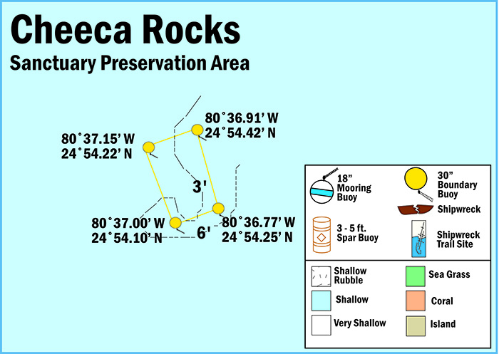 Map of Cheeca Rocks Sanctuary Preservation Area