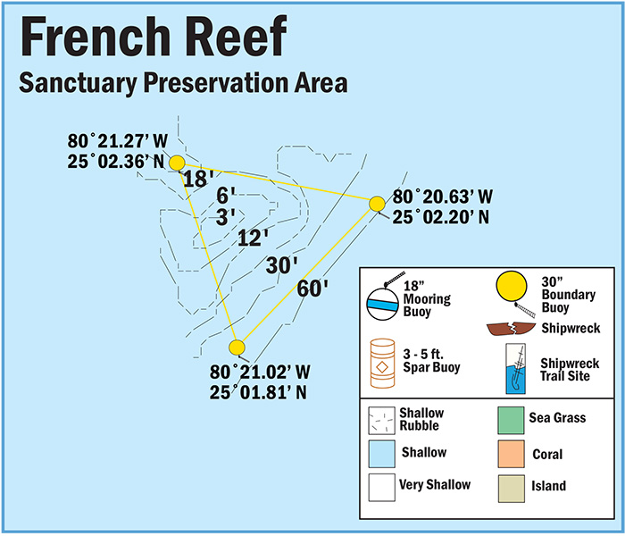 Map of French Reef Sanctuary Preservation Area