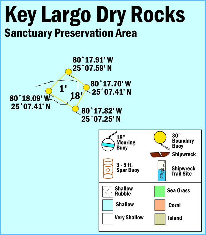 Map of Key Largo Dry Rocks Sanctuary Preservation Area