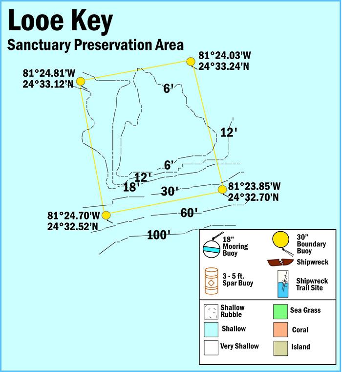 Map of Looe Key Sanctuary Preservation Area