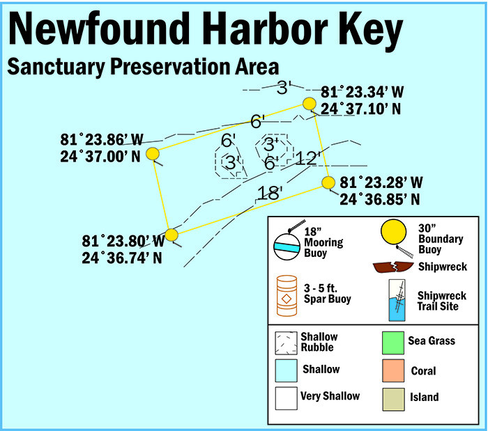 Map of Newfound Harbor Key Sanctuary Preservation Area 