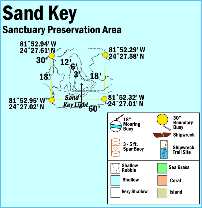 Map of Sand Key Sanctuary Preservation Area
