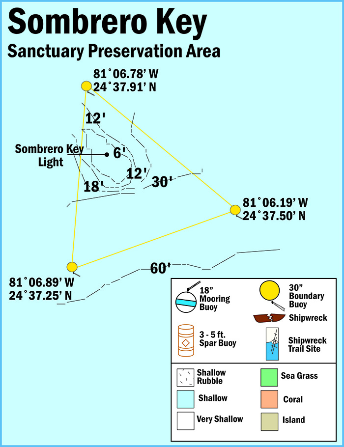 Map of Sombrero Key Sanctuary Preservation Area