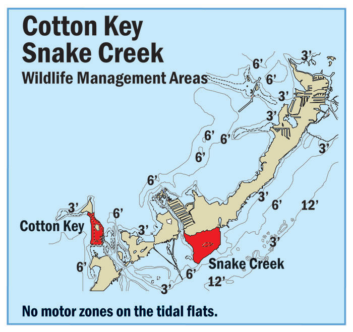 Map of Cotton Key and Snake Creek Wildlife Management Areas