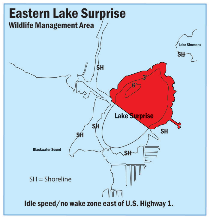Map of Eastern Lake Surprise Wildlife Management Area